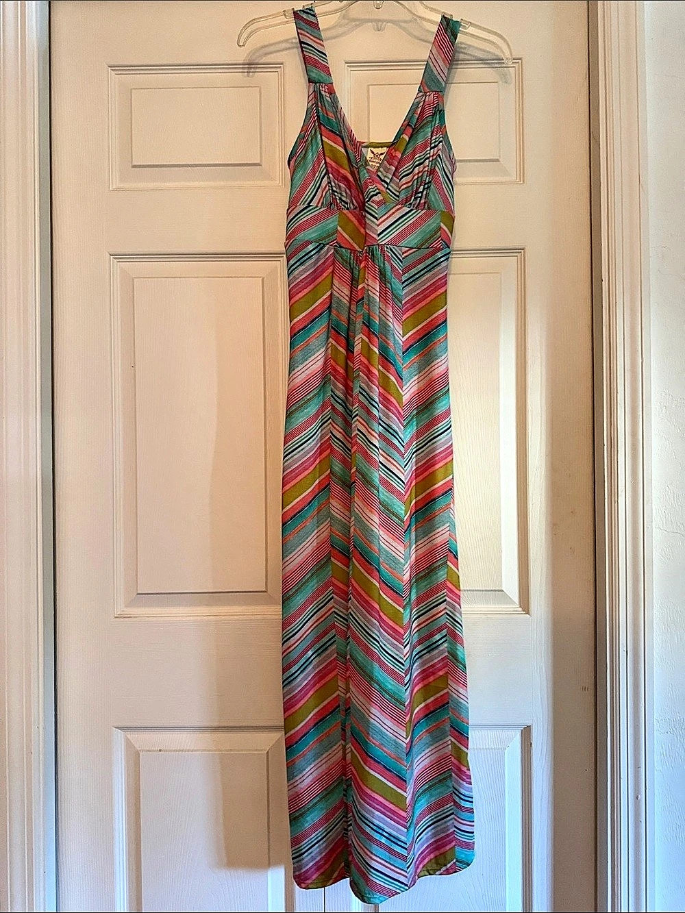 Faded Glory Geometric Maxi Dress in Multicolor Size Small Size 4-6